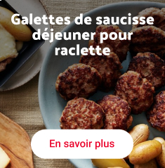 Galettes de saucisse déjeuner pour raclette