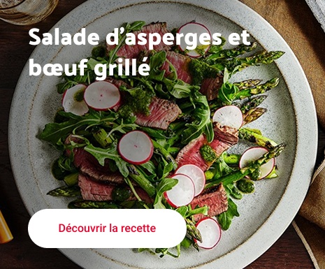 Salade d’asperges et bœuf grillé