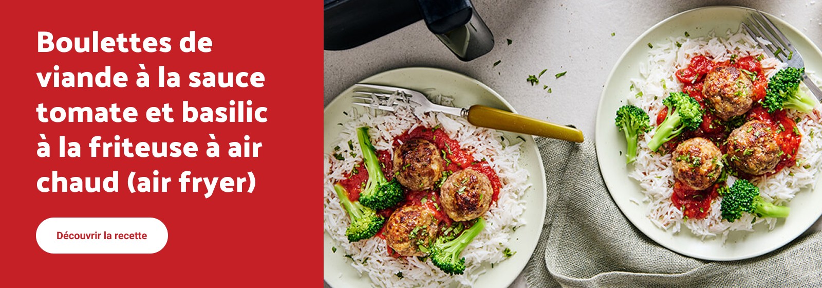 Boulettes de viande à la sauce tomate et basilic à la friteuse à air chaud (air fryer)