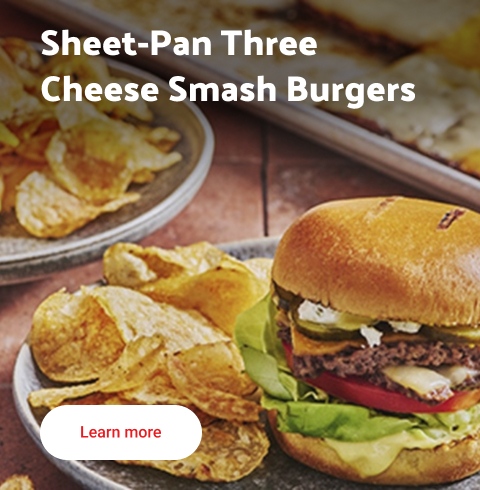 Sheet pan three cheese smash burgers