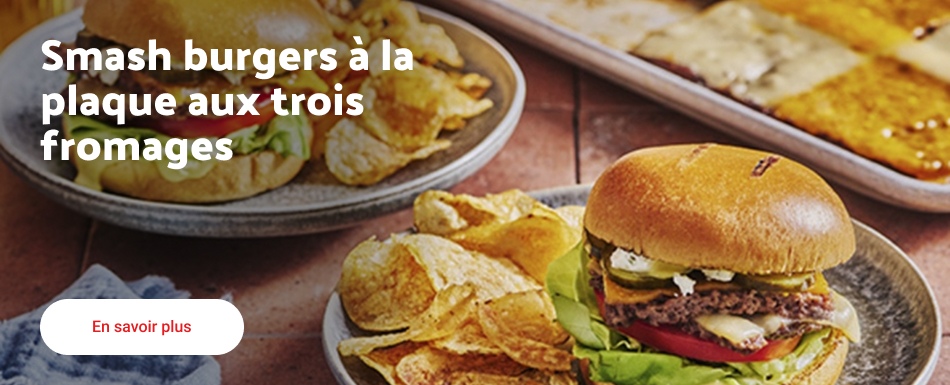 Smash burgers à la plaque aux trois fromages