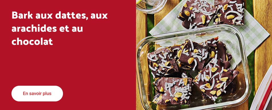 Bark aux dattes, aux arachides et au chocolat