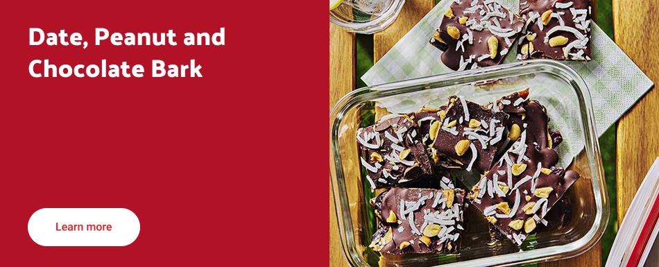 Date, Peanut and Chocolate Bark